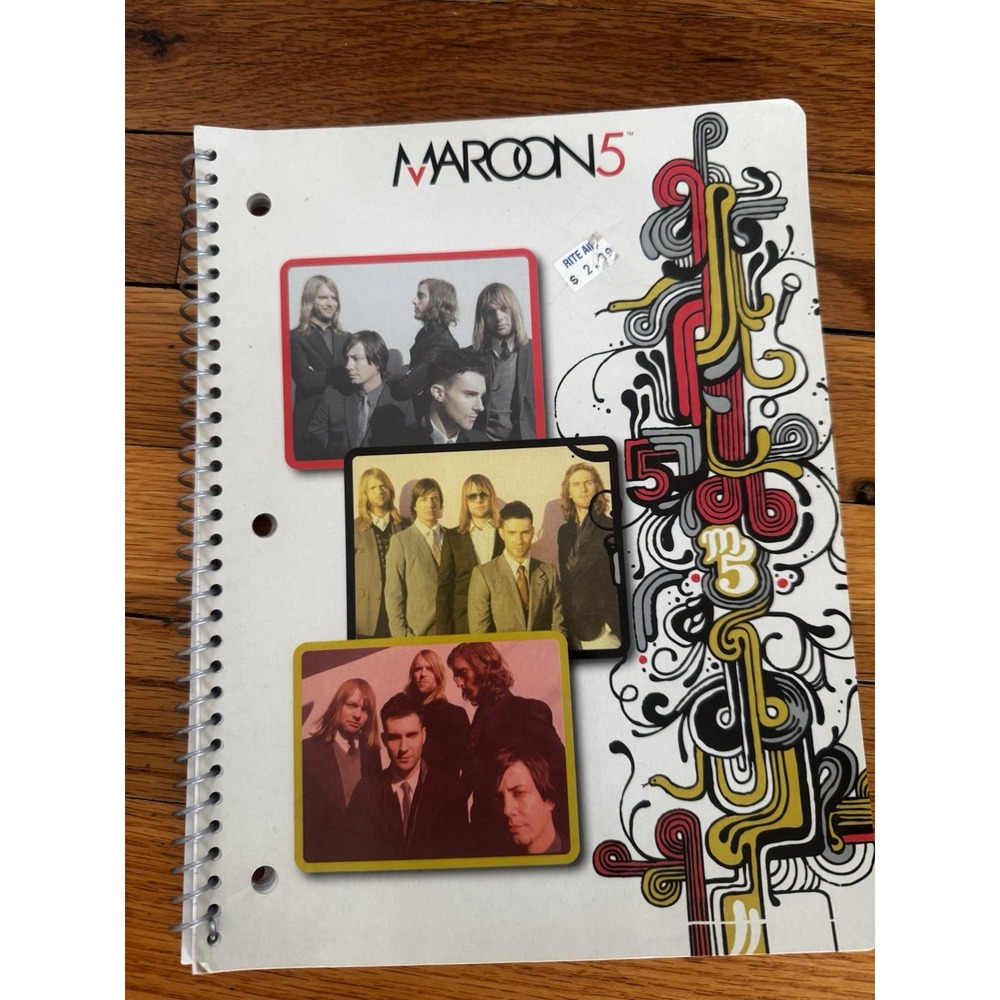 Maroon 5 Band Paper Notebook Rock Express 50 Pages‎ 2008 NEW Adam Levine Music